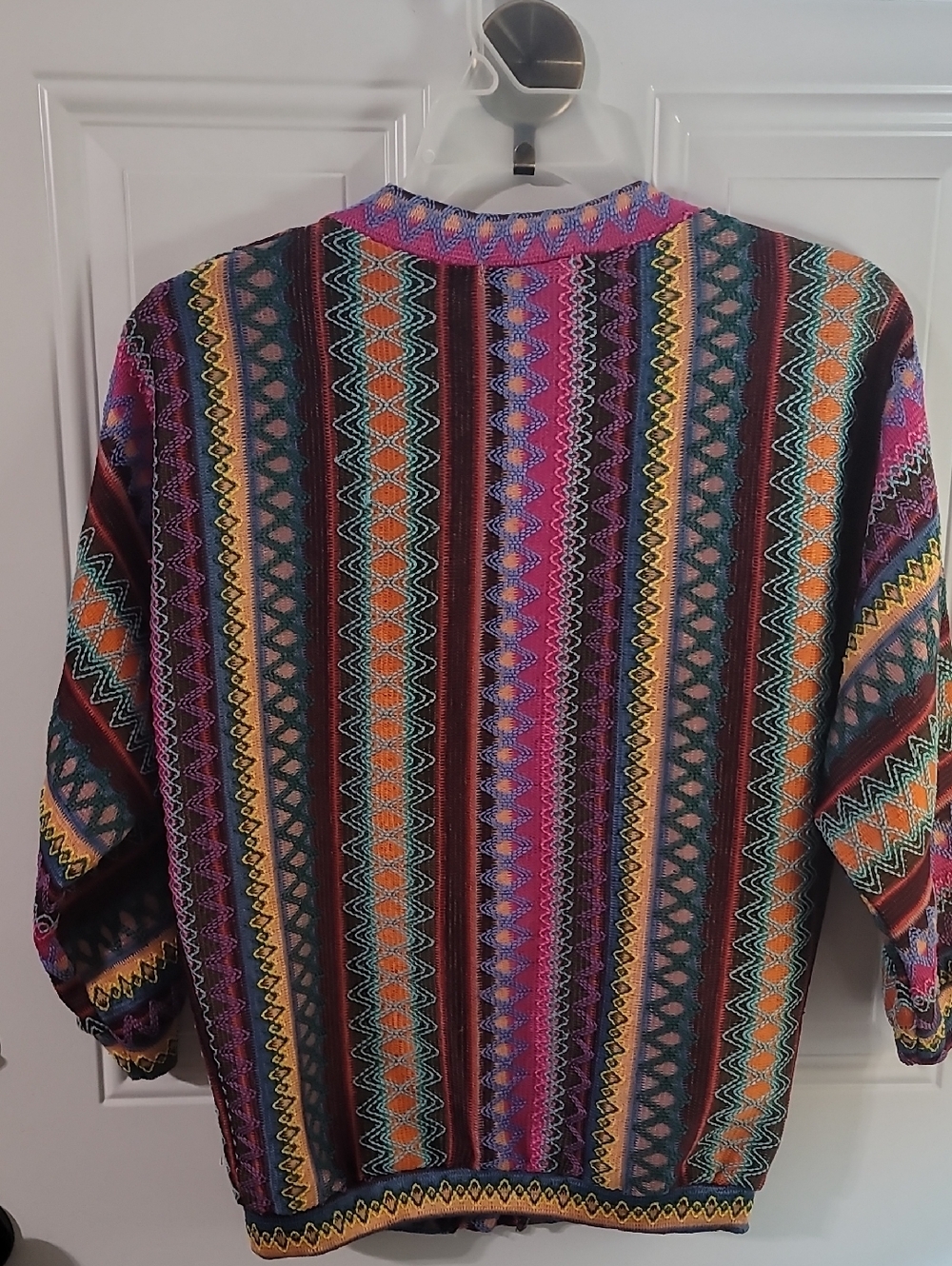 Vibrant Multicolor Knit Cardigan - Picture 7 of 8